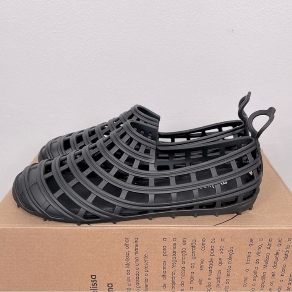 Melissa Soul Melis Woven Jelly Loafer in Black Size 7 - Picture 2 of 3